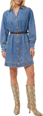 FIFTEEN TWENTY Sade Belted Denim Shirtdress