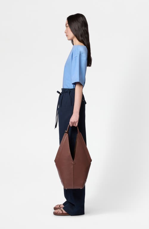 Tod's Small Sacca Leather Bucket Bag In Mogano