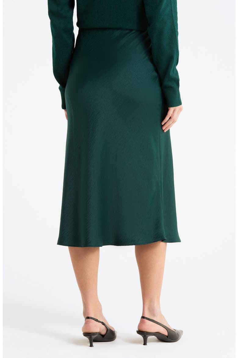 Textured Satin Midi Skirt, Alternate, color, GREEN PONDEROSA