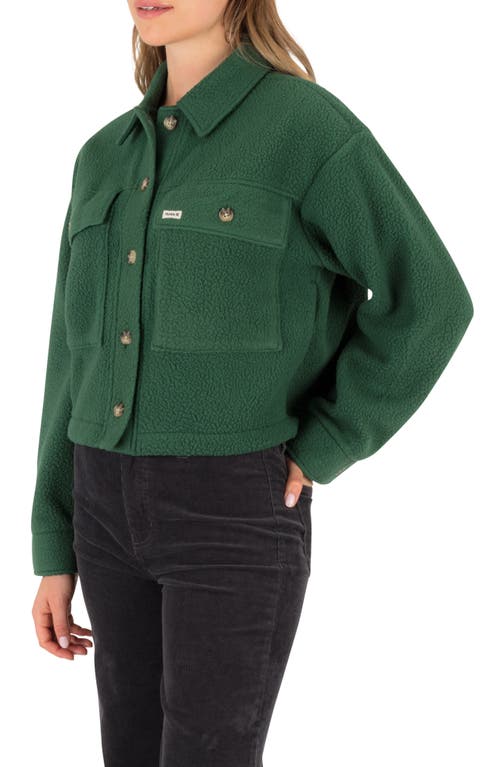 Hurley Pit Stop Polar Fleece Shirt Jacket In Green