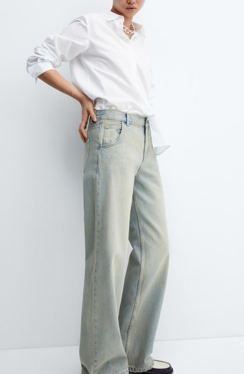 MANGO Low Rise Wide Leg Jeans, Alternate, color, 
