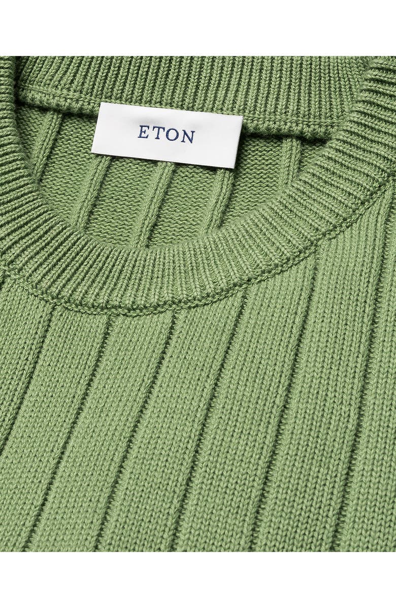 Eton Rib Knit Cotton Crewneck Sweater, Alternate, color, Light Green