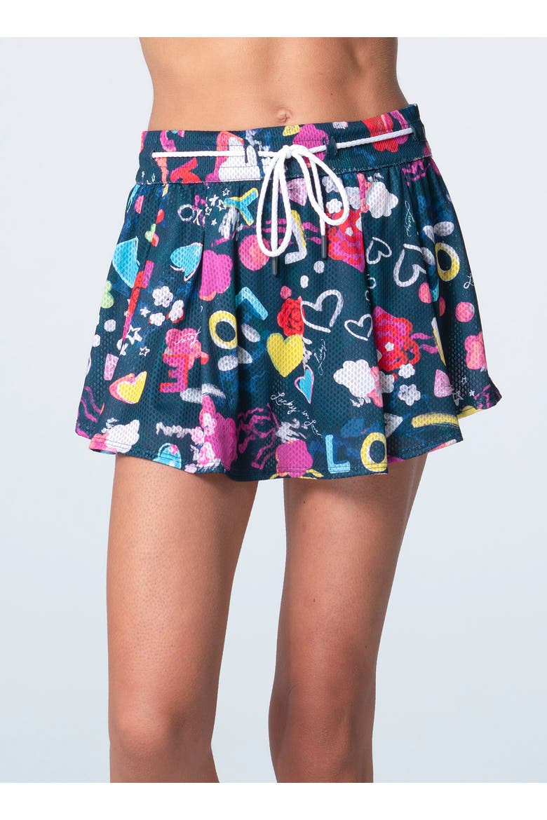 High Waist Love You Skirt, Alternate, color, Navy