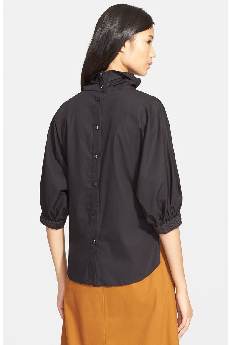 'Scarp' Pinpoint Weave Turtleneck, Alternate, color, BLACK
