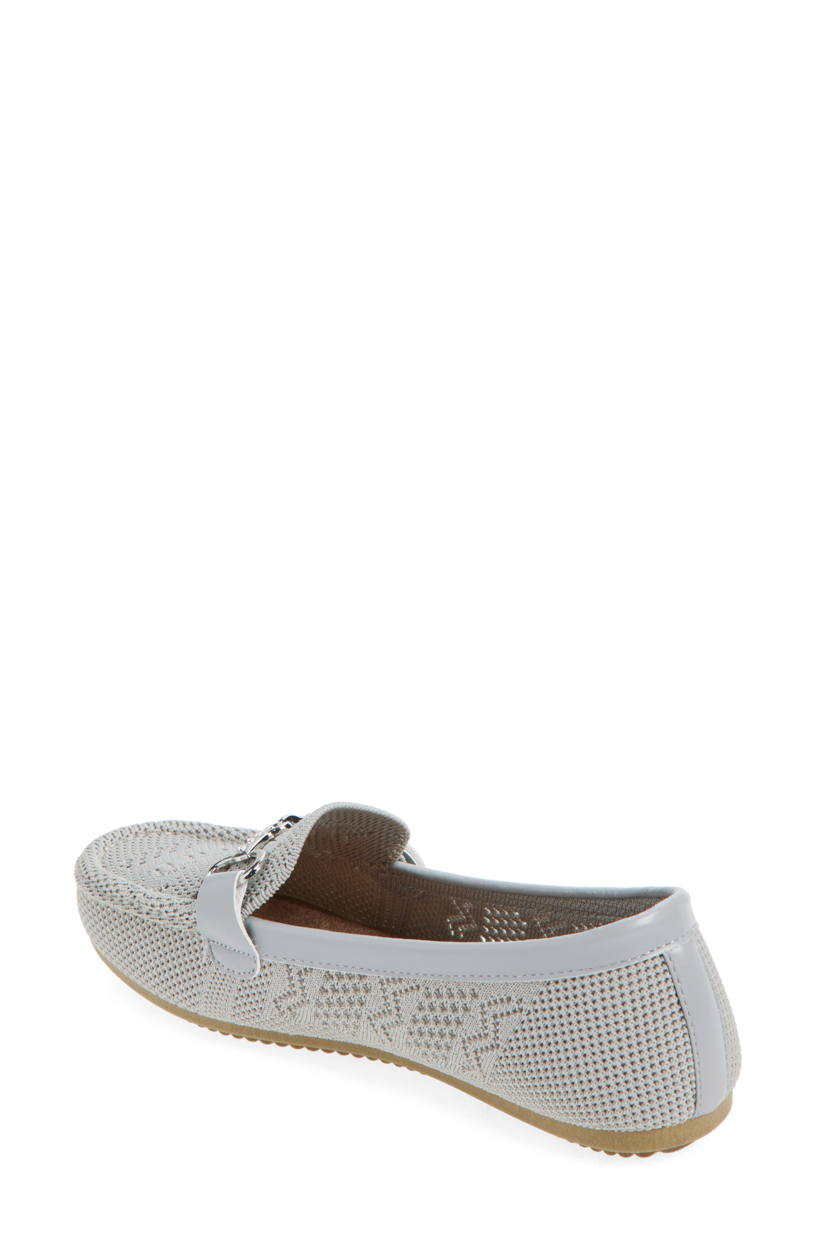Tristan Rhinestone Bit Knit Loafer, Alternate, color, GREY