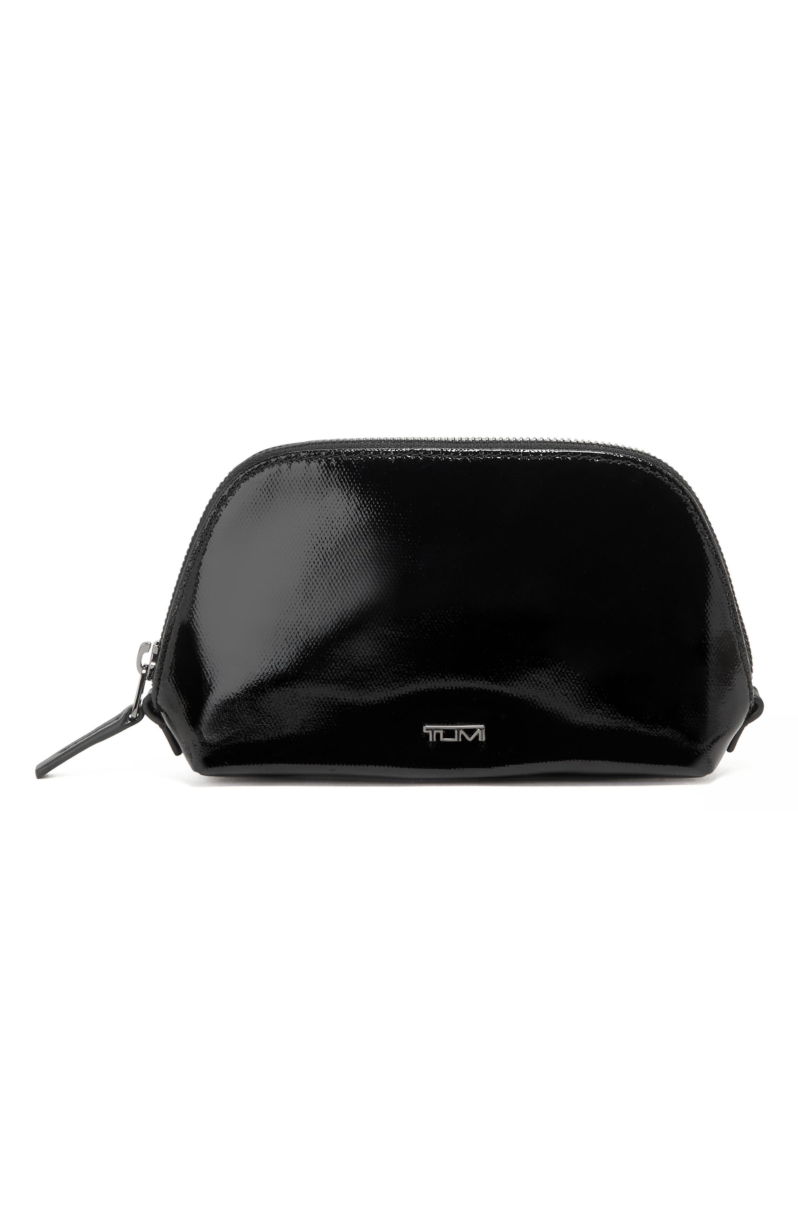 TUMI Belden Leather Cosmetic Pouch, Main, color, 