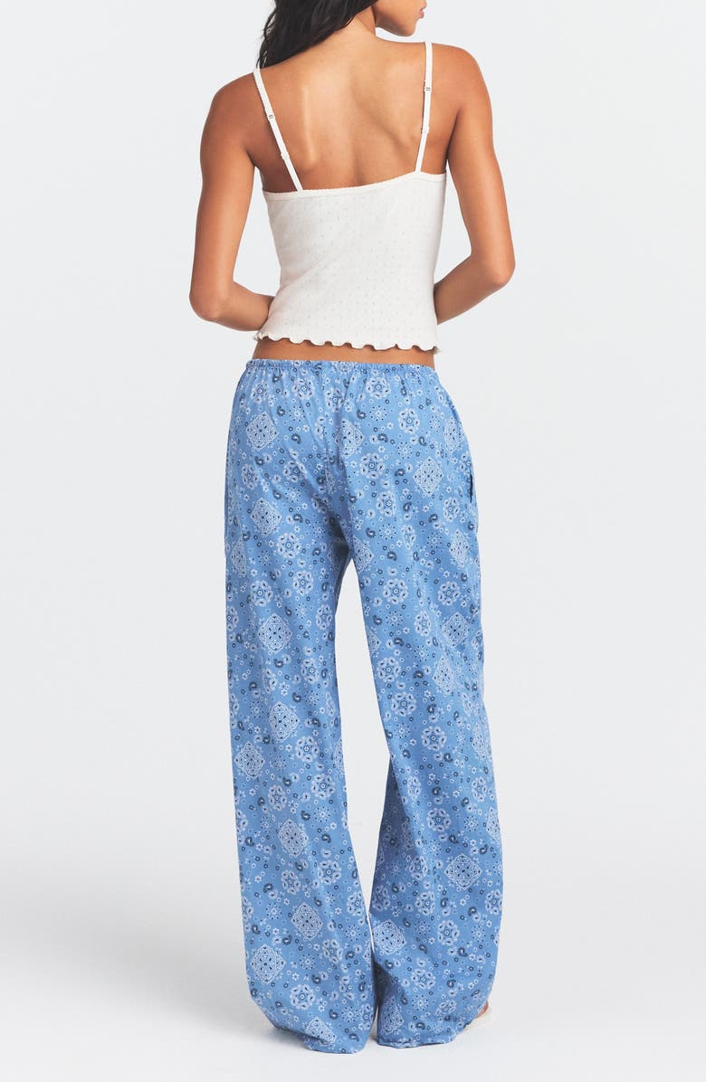 SKIMS Stretch Cotton Poplin Pajama Pants, Alternate, color, Arctic Bandana