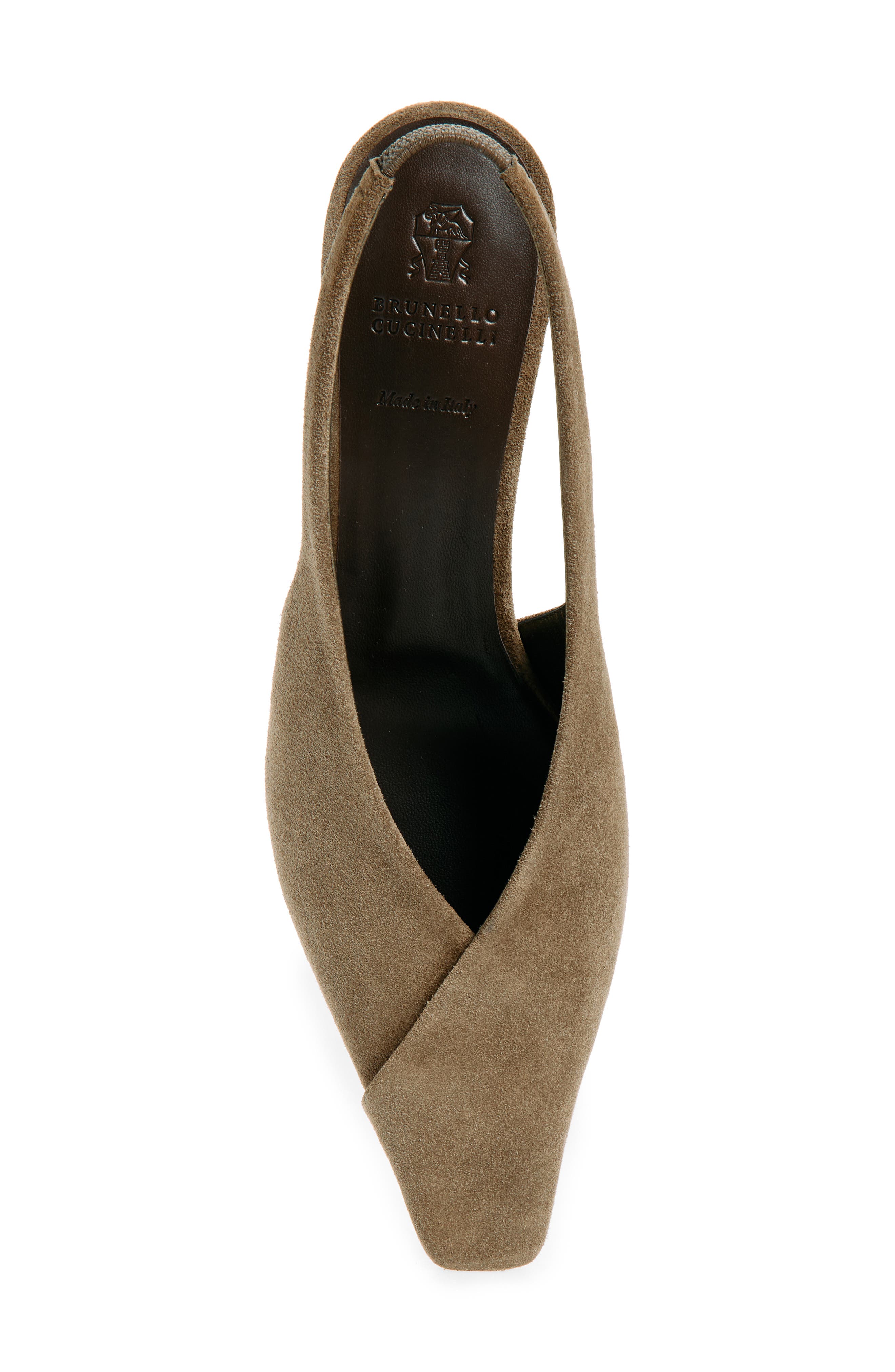 Brunello Cucinelli Wrap Slingback Pump, Alternate, color, Brown