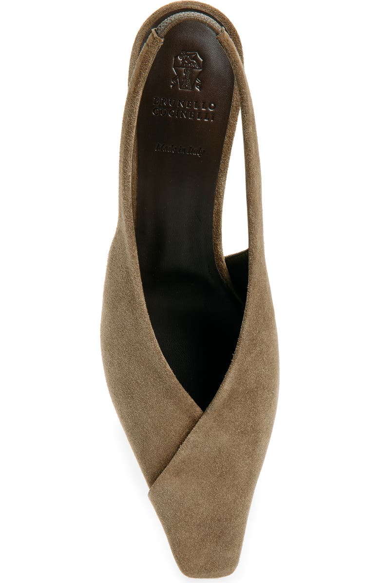 Brunello Cucinelli Wrap Slingback Pump, Alternate, color, Brown