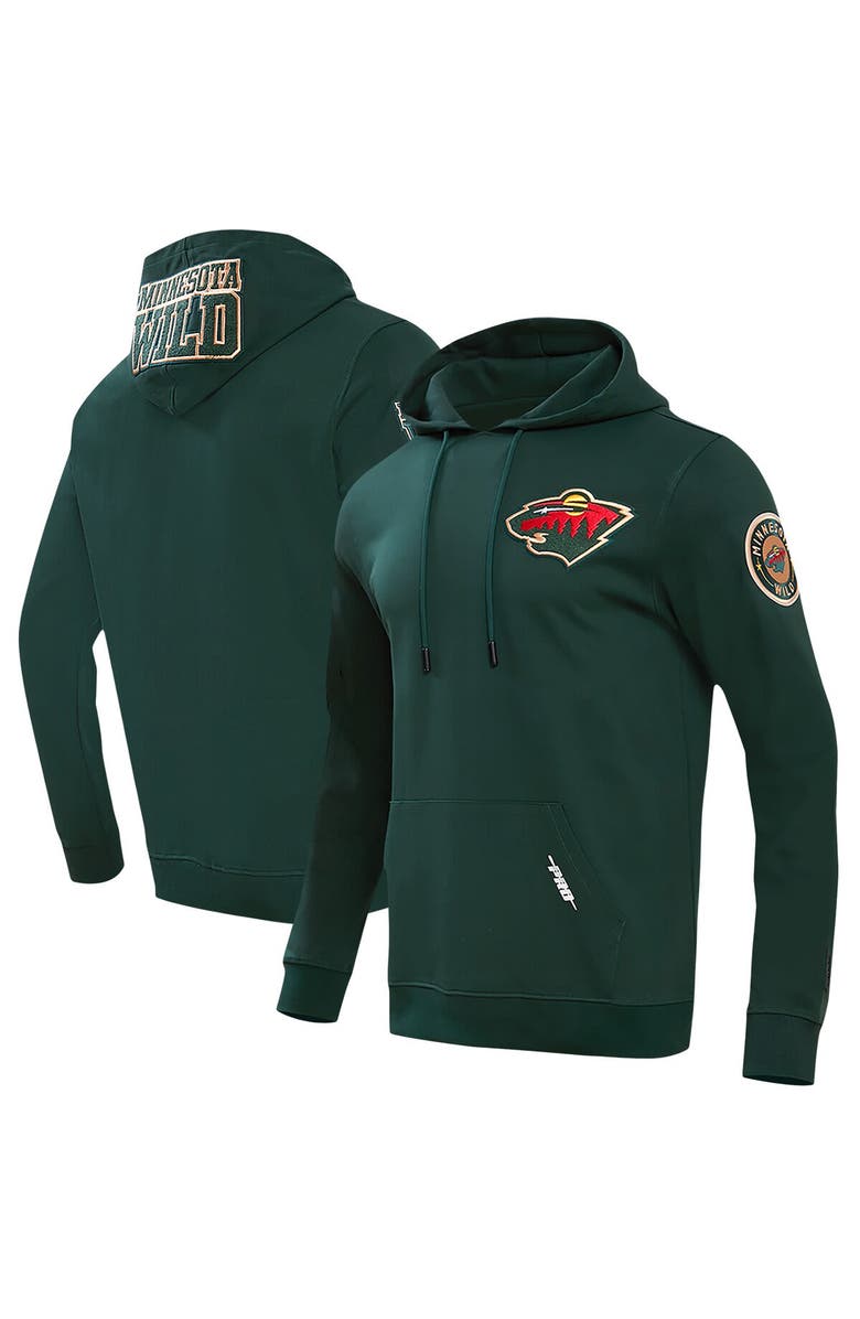 PRO STANDARD Men's Pro Standard Green Minnesota Wild Classic Pullover Hoodie, Main, color, 