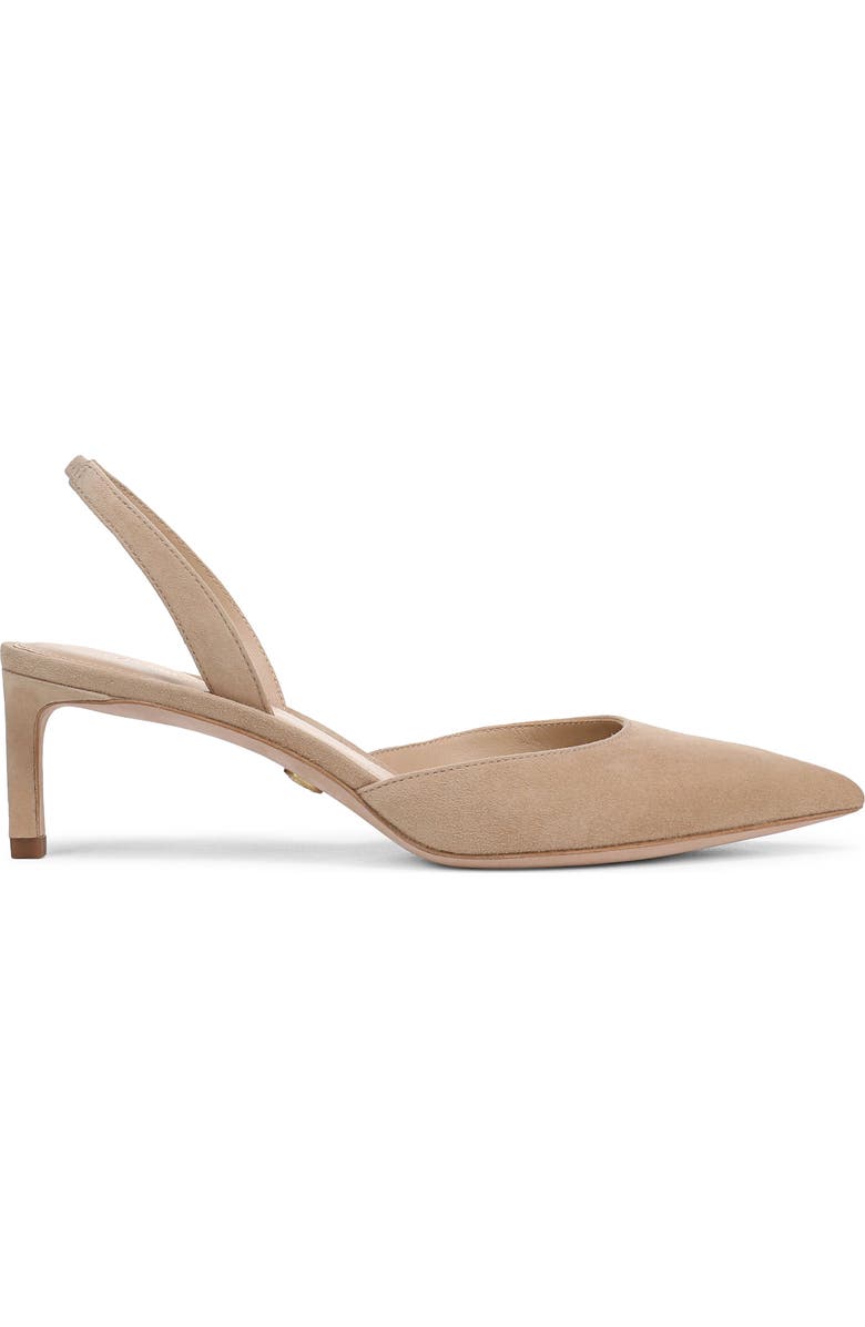 Veronica Beard Caroline Slingback Pointed Toe Kitten Heel Pump, Alternate, color, Sand