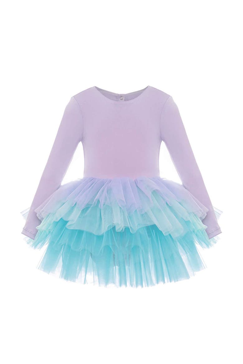 Mermaid Long Sleeve Fluffy Tutu Dress, Alternate, color, Lilac Mermaid