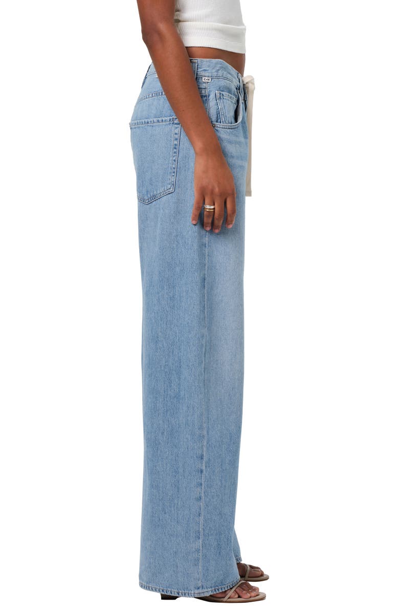Citizens of Humanity Brynn Drawstring High Waist Wide Leg Jeans, Alternate, color, Blue Lace (Light Indigo)