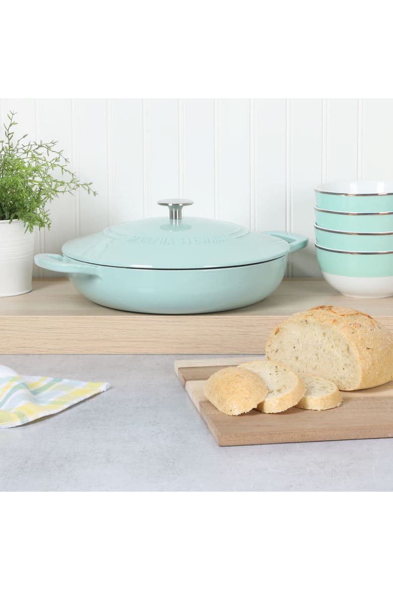 Gatwick 3.5-Quart Enameled Cast Iron Dutch Oven Braiser with Lid, Alternate, color, Martha Blue