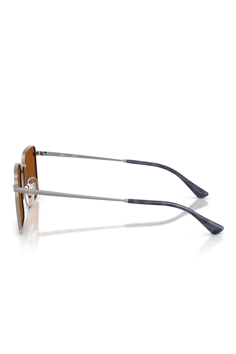 53mm Square Sunglasses, Alternate, color, GUNMETAL / DARK BROWN
