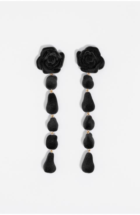 Flocked Rose Earrings