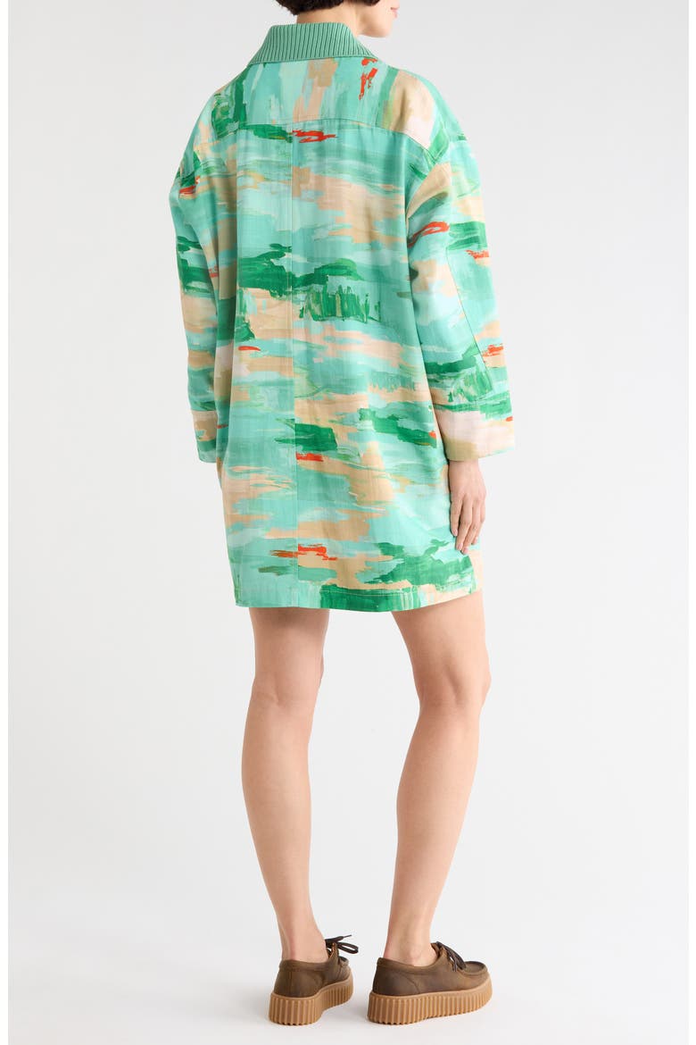 Long Sleeve Half Zip Minidress, Alternate, color, AQUA