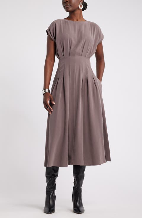 Pleated A-Line Dress