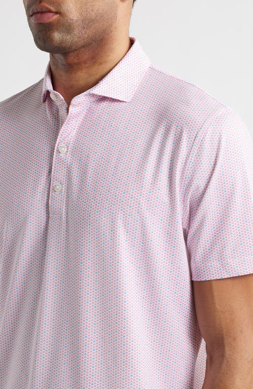 Johnnie-o Emillio Geo Print Prep-formance Golf Polo In Lobster