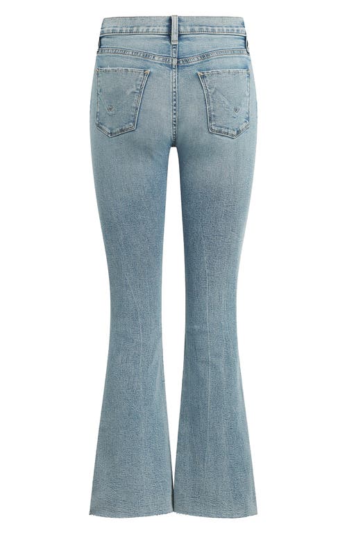 Hudson Jeans Barbara Raw Hem High Waist Bootcut Jeans In Blue
