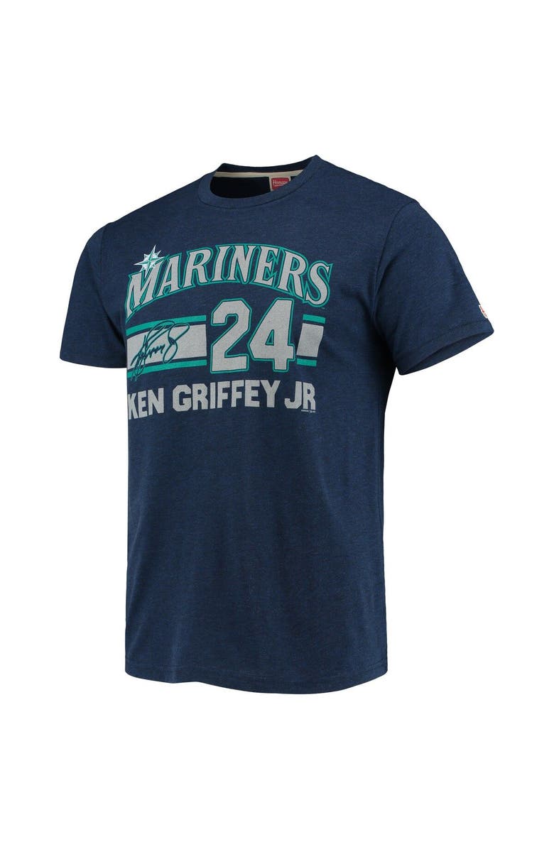Homage Men's Homage Ken Griffey Jr. Navy Seattle Mariners Remix Jersey Tri-Blend T-Shirt, Alternate, color,