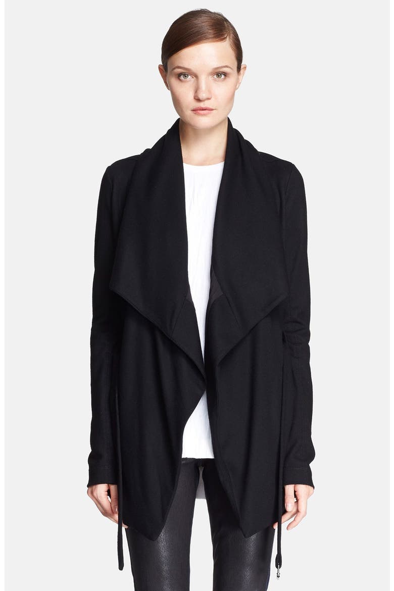 'Sonar' Draped Wool Jacket, Main, color, BLACK