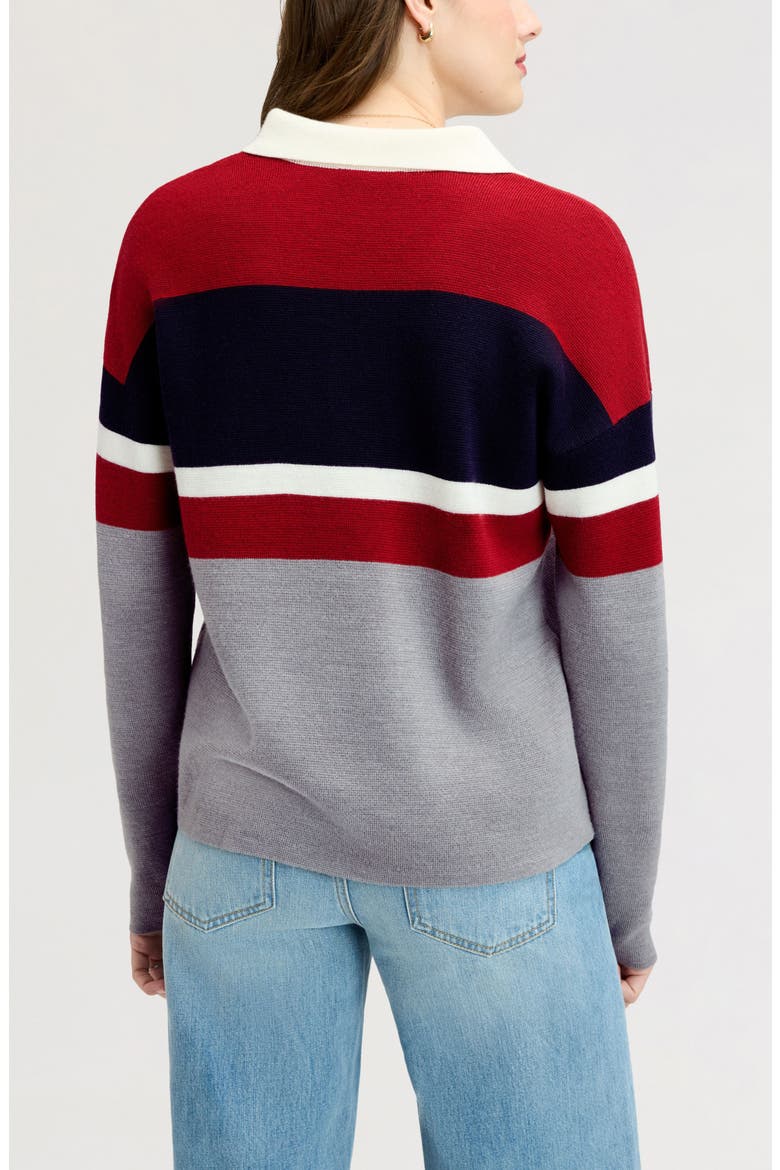 Oversized Polo Sweater, Alternate, color, CRANBERRY