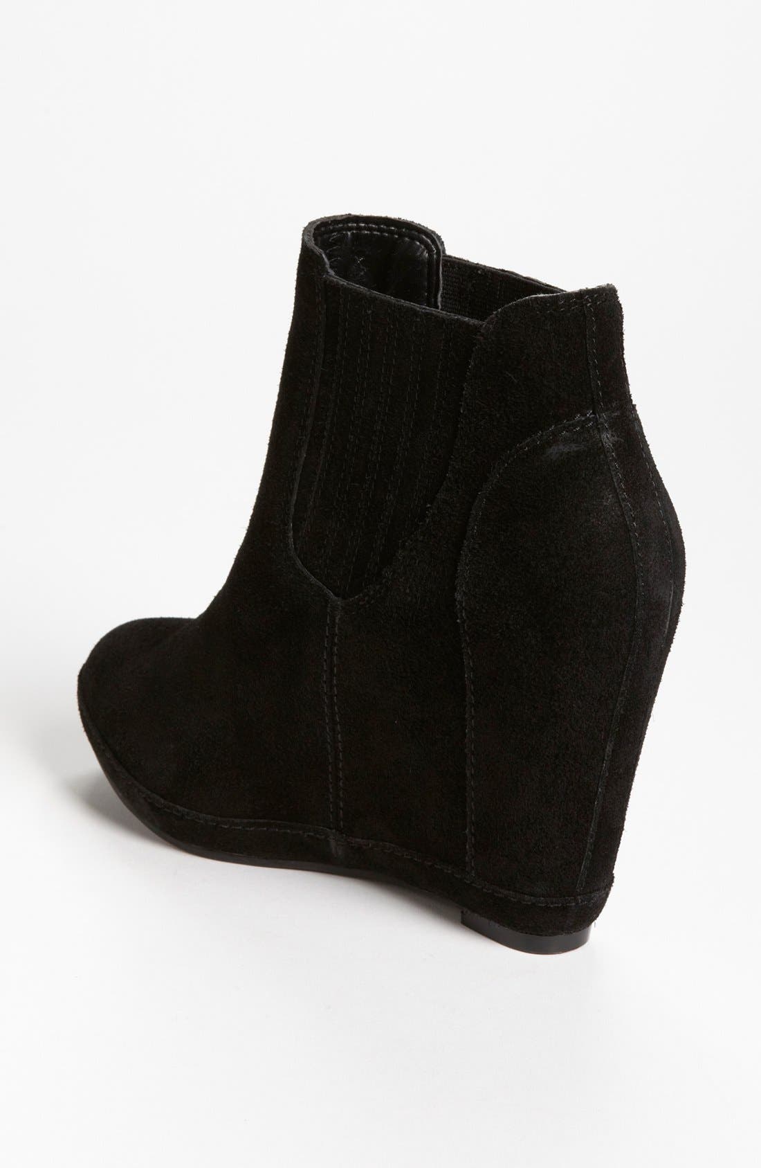 'Kellie' Wedge Bootie, Alternate, color, BLACK SUEDE