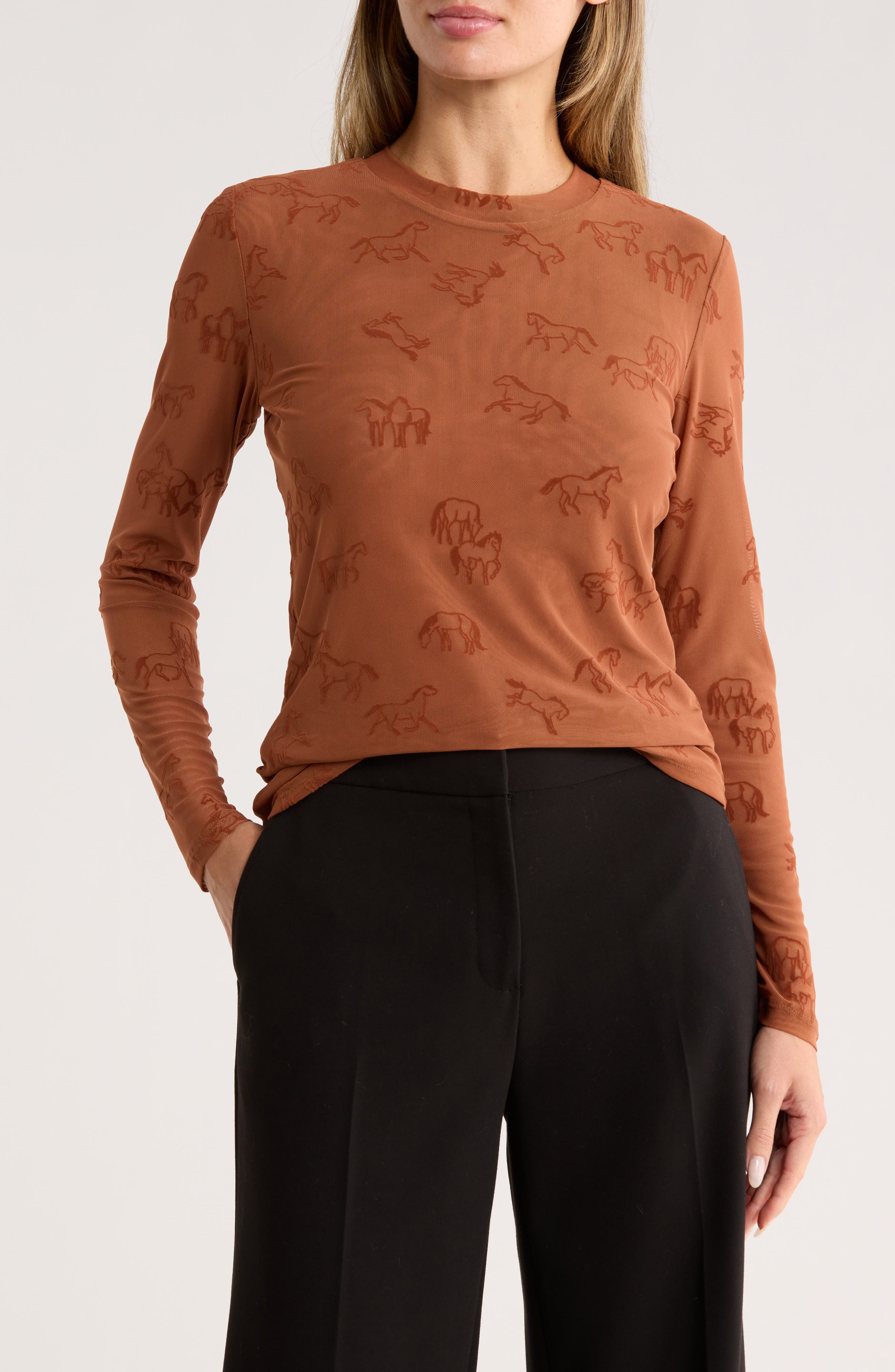 DR2 by Daniel Rainn Mock Neck Flock Top