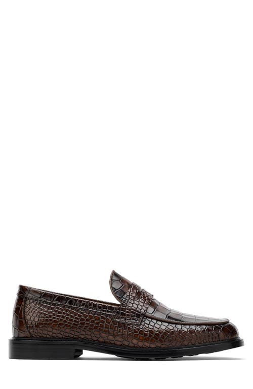 Marc Nolan Calum Croc Embossed Penny Loafer