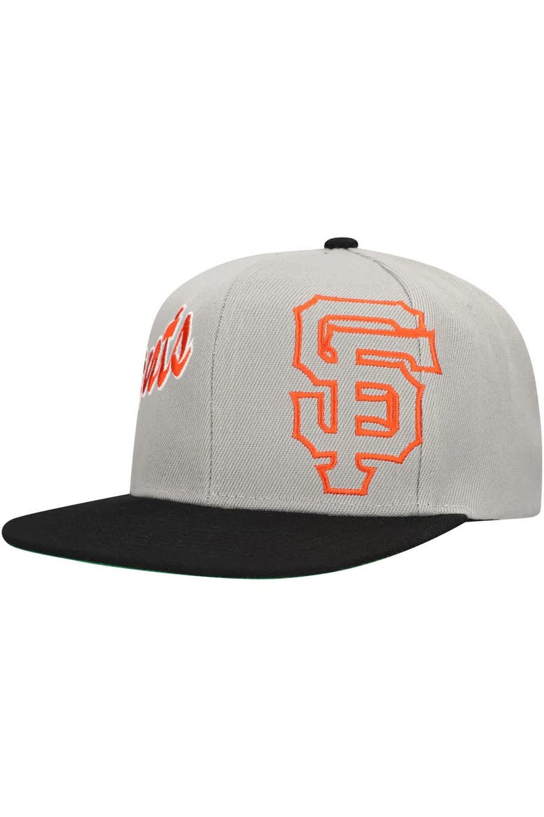Men's Mitchell & Ness Gray San Francisco Giants Knock Out Panel Snapback Hat, Main, color, Gray