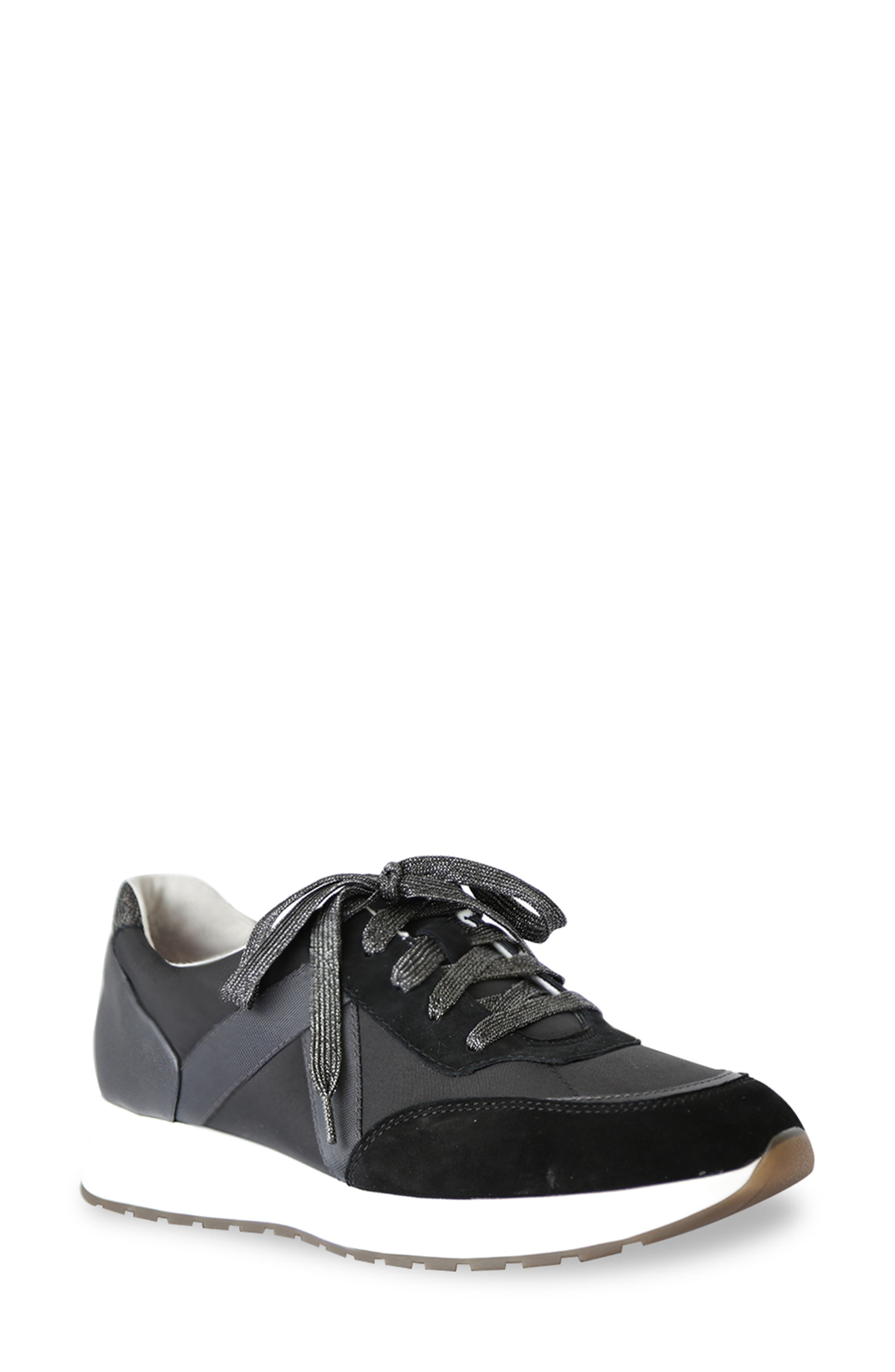 Piper Sneaker, Main, color, BLACK SUEDE