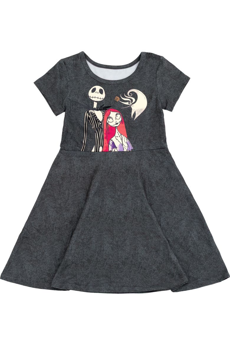 Nightmare Before Christmas 2-Pack Skater Dresses, Alternate, color, Jack Sally Purple Grey