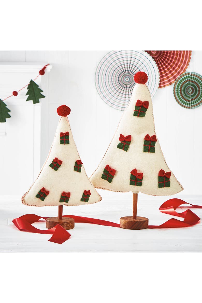 Multicolor Felt Tree Decor Small Holiday Sculptures, Alternate, color, Multicolored