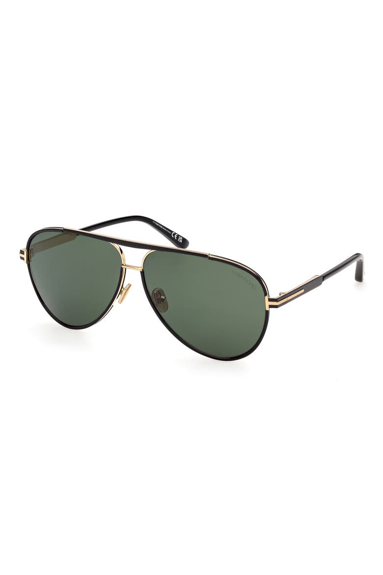 Rupert 63mm Pilot Sunglasses, Alternate, color, BLACK ENAMEL DARK GUNMETAL
