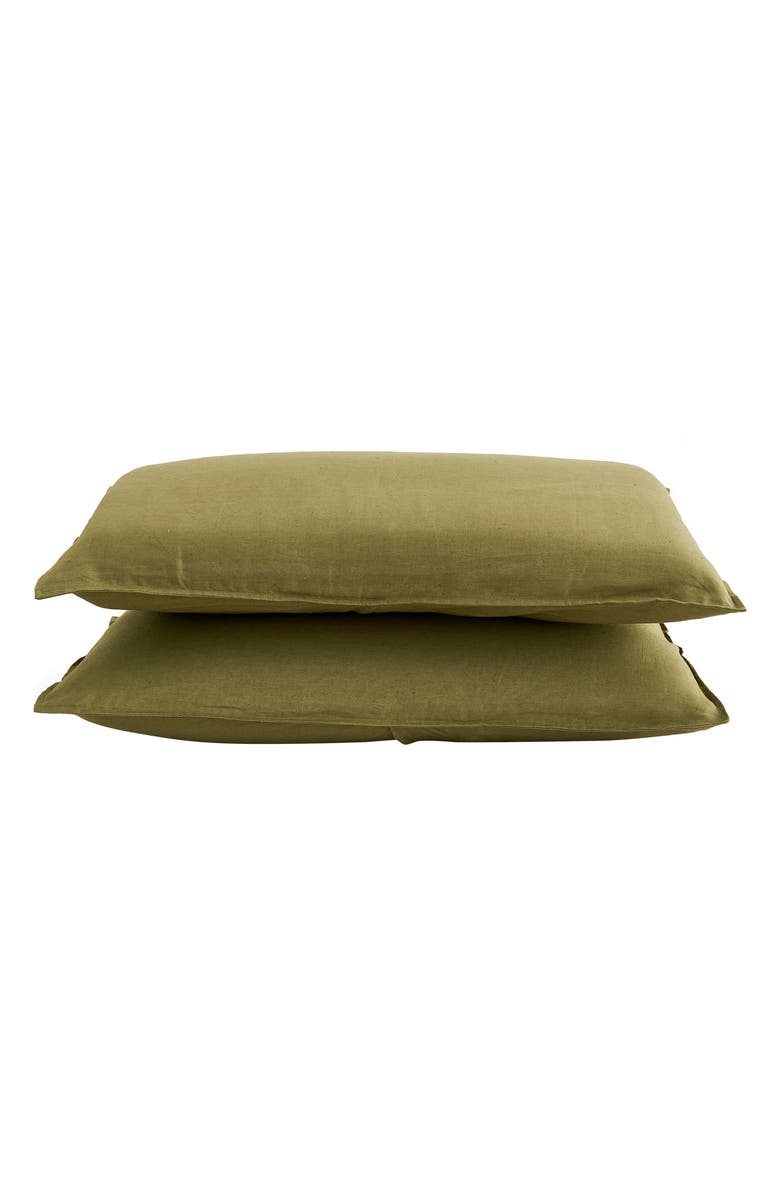 Verlee 2-Pack European Linen Shams, Main, color, Moss