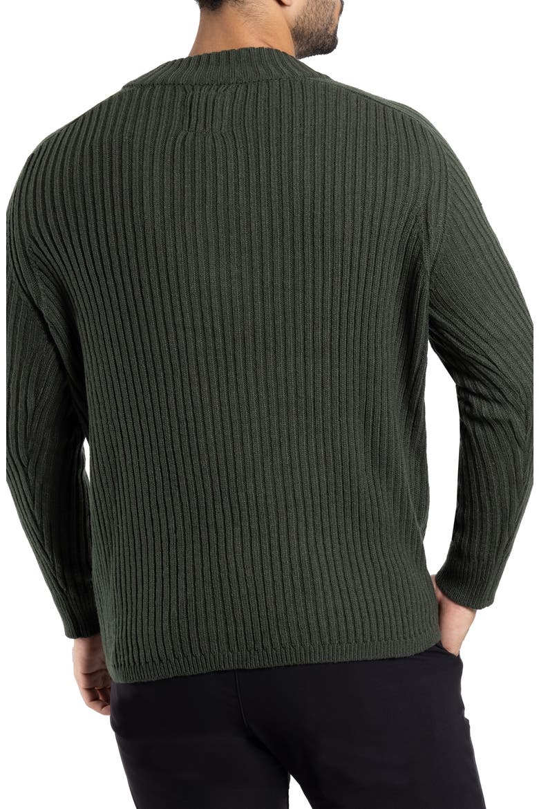 Rib Quarter Zip Sweater, Alternate, color, OLIVE