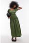 Plaid Ruched Cotton Maxi Dress