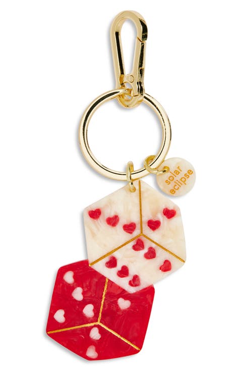 Hand Painted Lucky Dice Key Chain Bag Charm