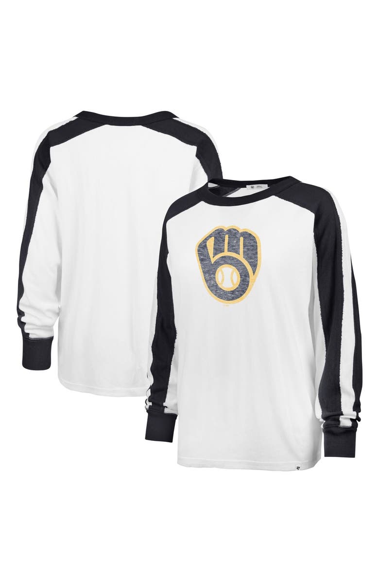 '47 Women's '47 White Milwaukee Brewers Premier Caribou Long Sleeve T-Shirt, Main, color,