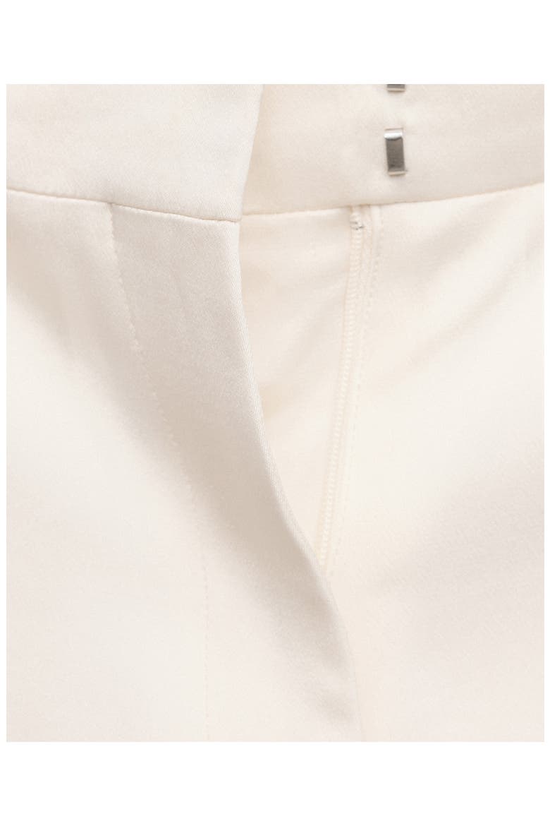 Side Slit Satin Straight Leg Pants, Alternate, color, ECRU