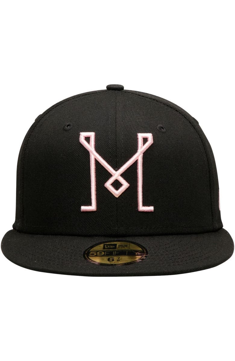 New Era Men's New Era Black Inter Miami CF Primary Logo 59FIFTY Fitted Hat, Alternate, color, 