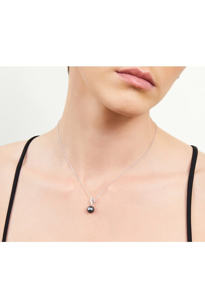 Tahitian South Sea Pearl & Diamond Melissa Pendant, Alternate, color, White Gold