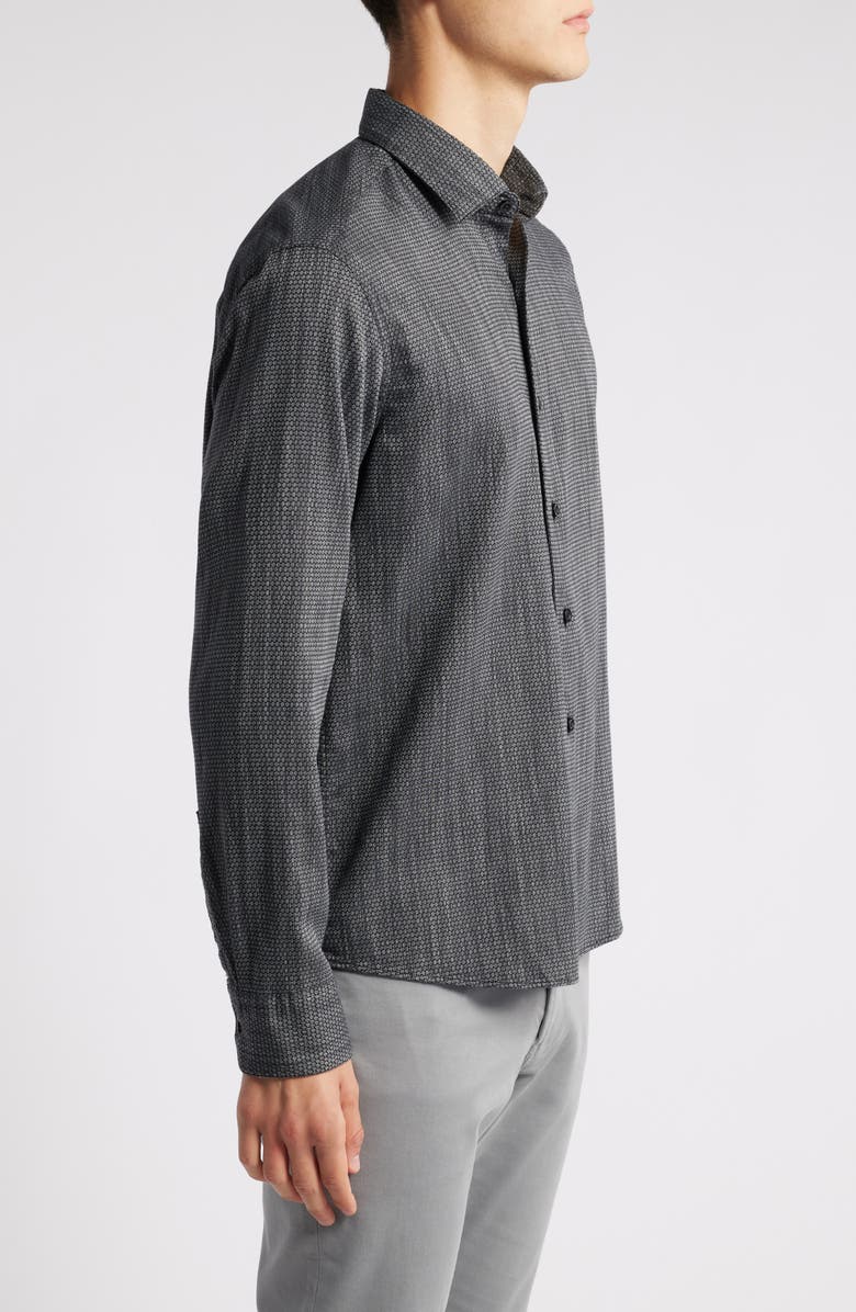 Robert Barakett Rufus Cotton Button-Up Shirt, Alternate, color, Black