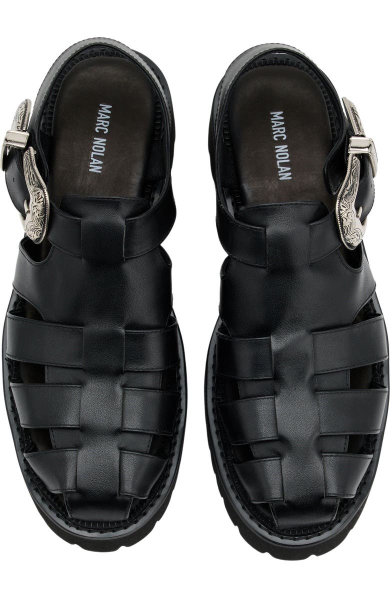 MARC NOLAN Maya Lug Fisherman Sandals, Alternate, color, Black