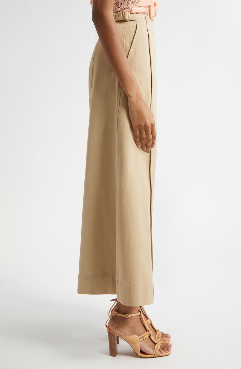 Ulla Johnson Sascha Crop Twill Wide Leg Pants, Alternate, color, Sahara