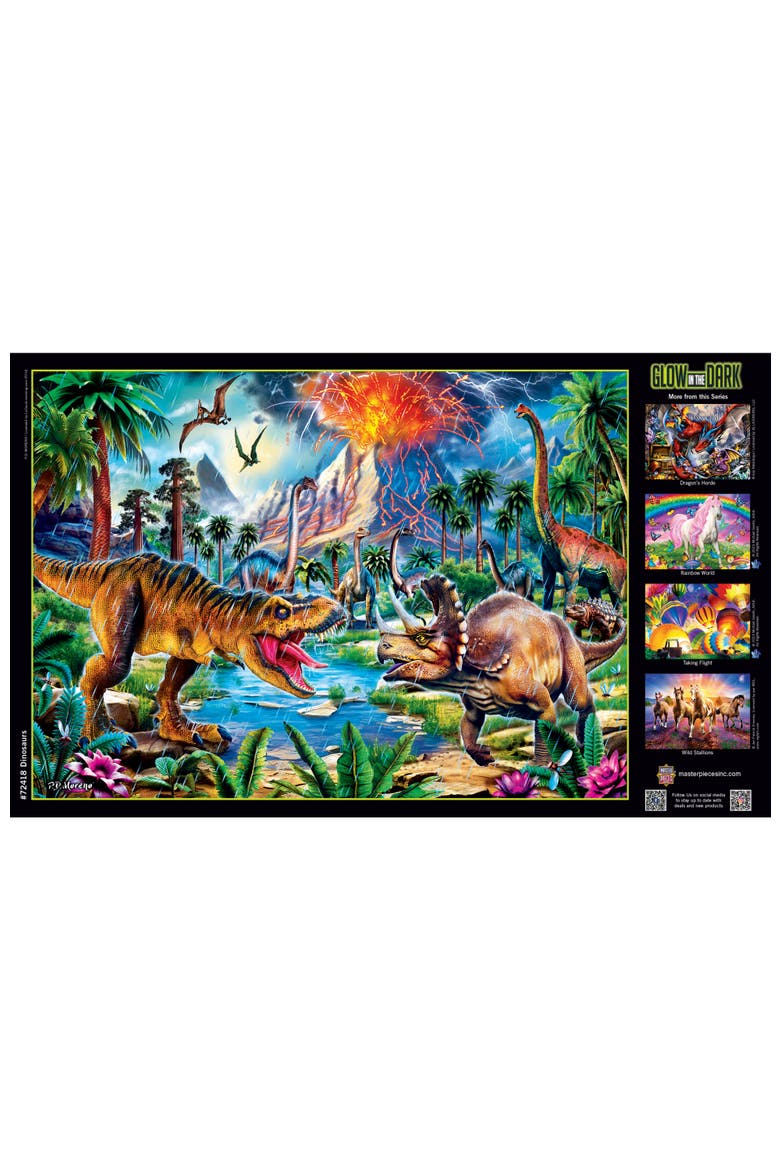 Glow in the Dark Dinosaurs 1000pc Puzzle, Alternate, color, Multicolor