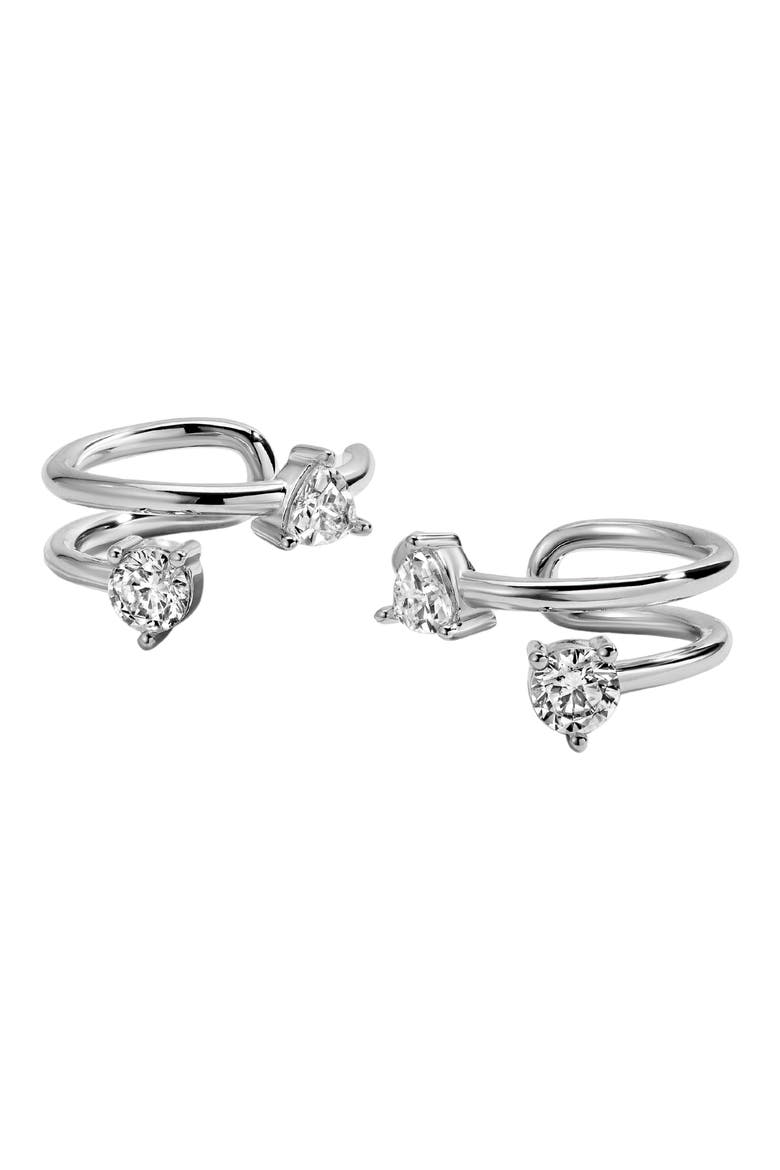 Eraz Set of 2 Ear Cuffs, Alternate, color, SILVER