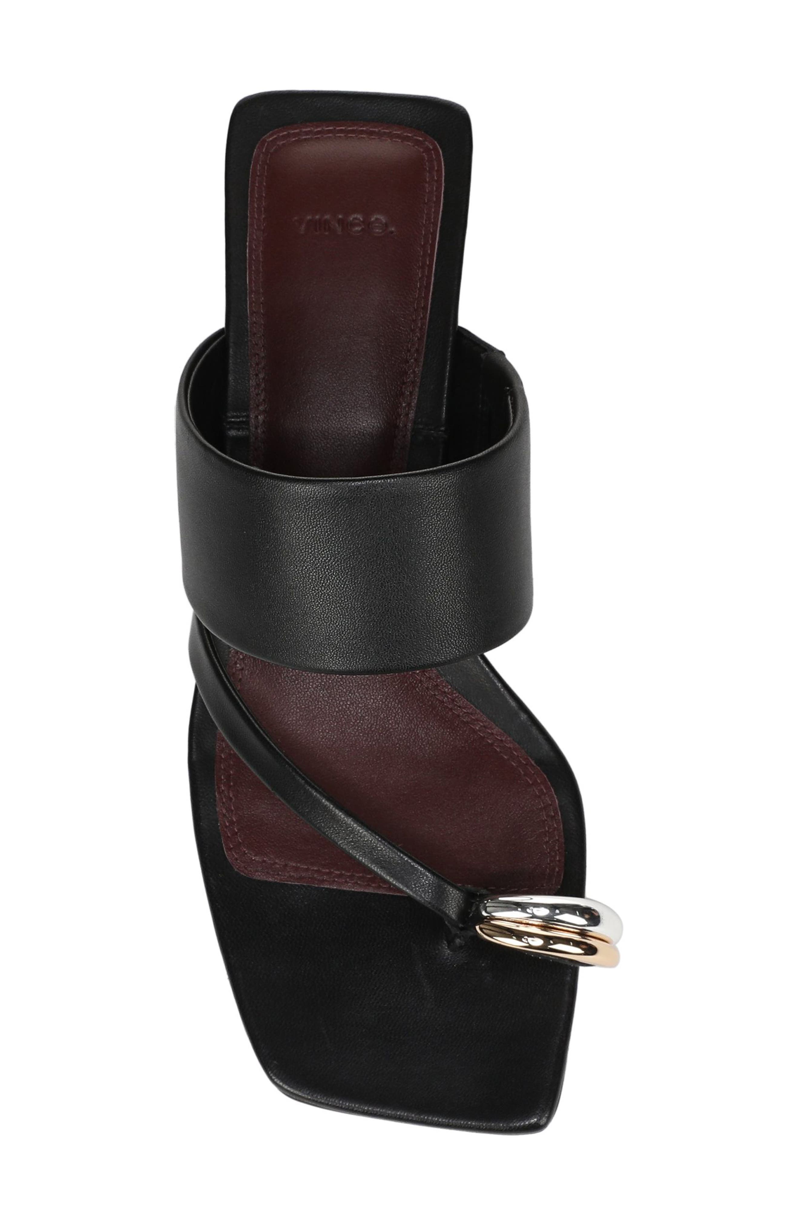 Vince Stacy Toe Loop Sandal, Alternate, color, Black
