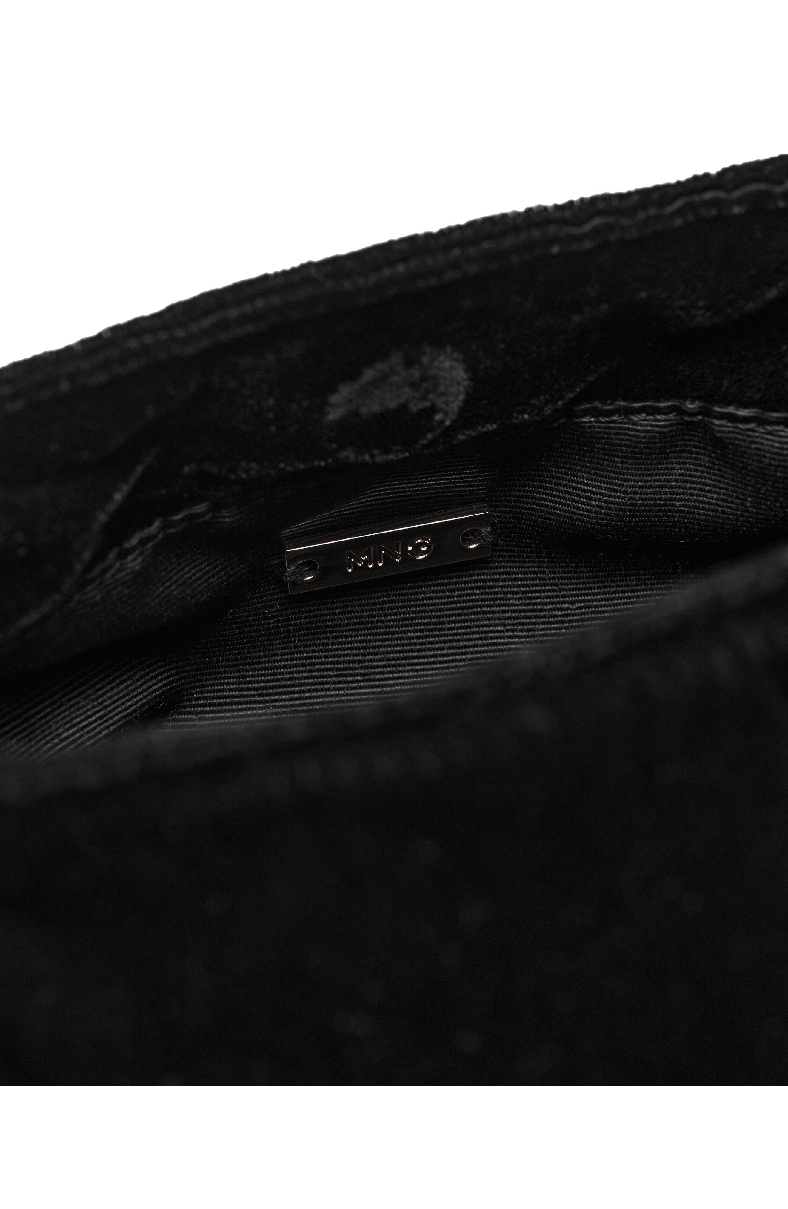 MANGO Velvet Loop Handle Pouch Bag, Alternate, color, 
